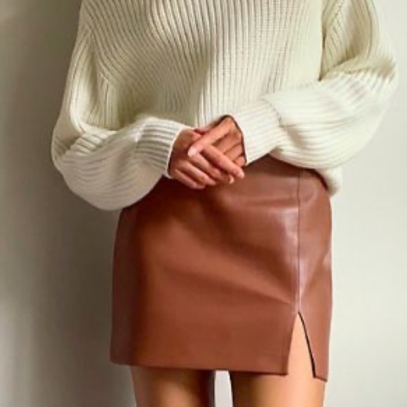 Lulus Tan Leather Skirt - Picture 6 of 9